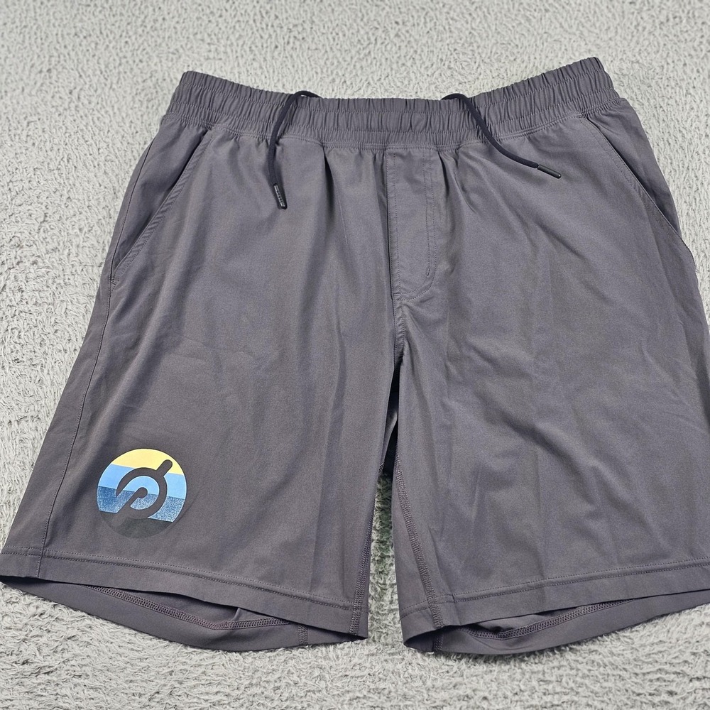 Rhone Shorts Mens Large Gray Mako Athletic Training Stretch Drawstring Peloton